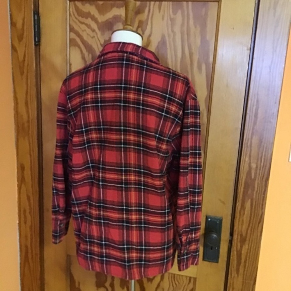 Nasty Gal Red Plaid Flannel Shirt Button Down Grunge Casual Top - Picture 10 of 10